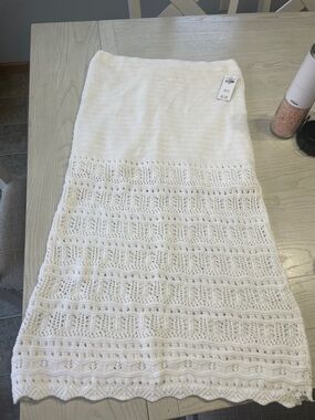 Hollister White Crochet Maxi Skirt